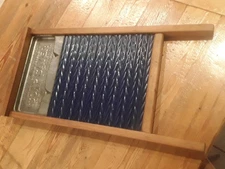 Vintage National Washboard Co. Soap Saver No. 197 Cobalt Blue Laundry Board 