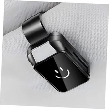 Sunglass Holder for Car, Sunglasses Holder and Ticket Card Clip, Black-Smile