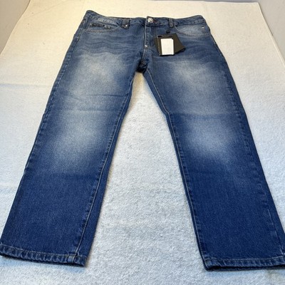 PHILIPP PLEIN Detroit Luxury Tailored Denim Jeans Med Wash Men Sz 36/27 New