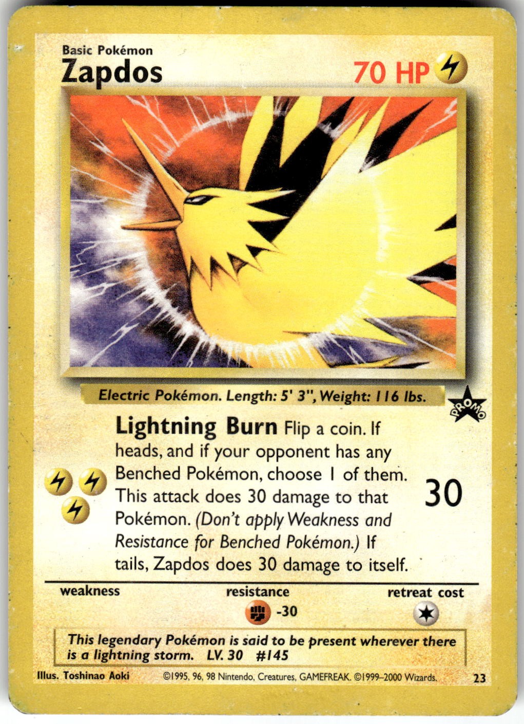 Zapdos 23 Wizards Black Star Promos Pokemon LP Fast Ship