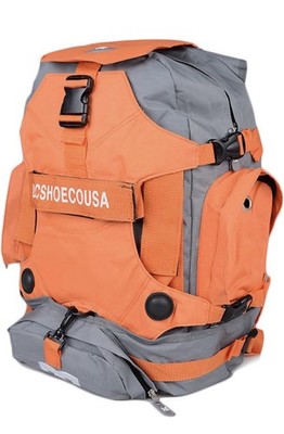 DC Shoes NWT Vintage 2012 Roller Skate Backpack Orange Gray