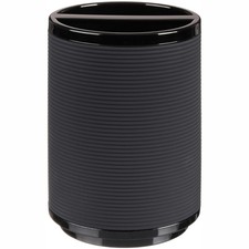 Mainstays Soft Touch Black Plastic Toothbrush Holder for Adults and Kids