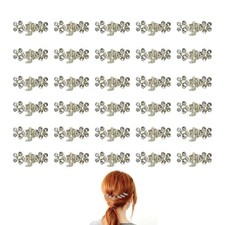 30Pcs Mini Rhinestone Hair Clips for Women Glitter Crystal Metal Jaw Clamps in
