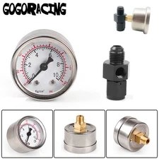 NO Liquid 0-140psi Fuel Pressure Gauge Regulator Gauge 1/8" NPT W/ 6AN Adapter