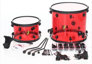 SJC Custom Drums Josh Dun Torch Confezione 3pz Drum Shell Rosso Manca Kick Drum