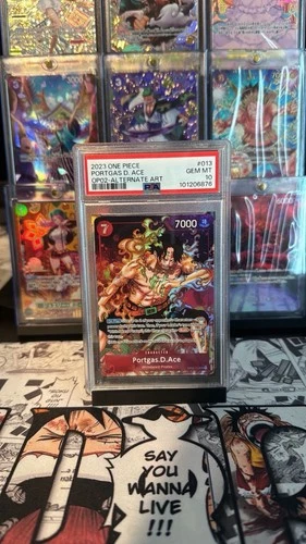 One Piece CCG Portgas.D.Ace Alternate Art OP02-013, PSA 10 Gem Mint