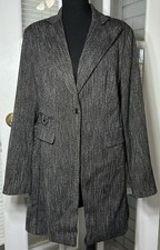 Women  s Blazer Button Closure Collared Brown Size 10