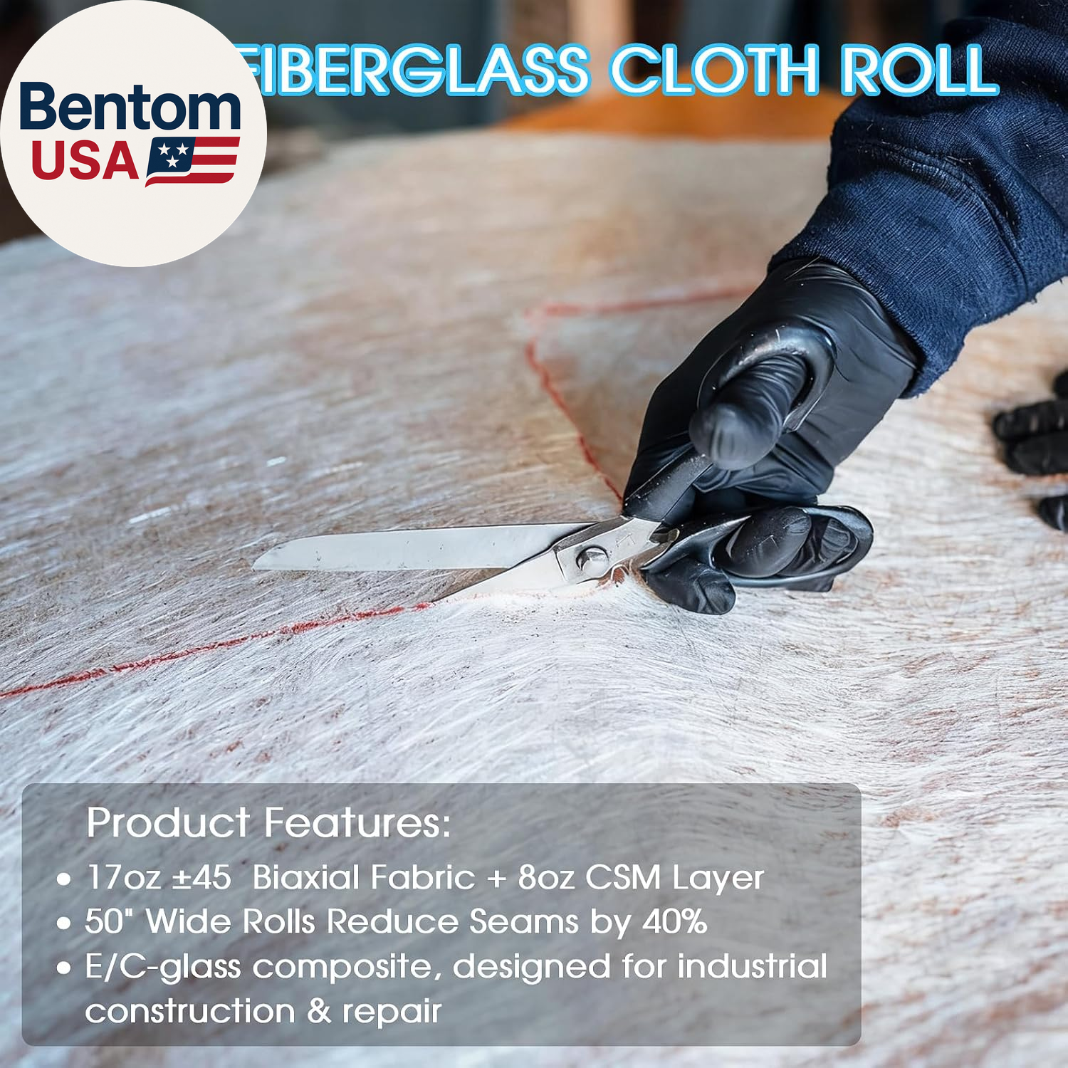 1708 Biaxial Fiberglass Cloth Mat Roll 50