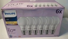 Philips LED Frosted A60 Light Bulb 6 Pack [Warm White 2700K - E27 Edison Screw]