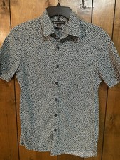 Michael Kors Men's Slim Fit Short Sleeve Dress Shirt Size S, Spring Work wear,