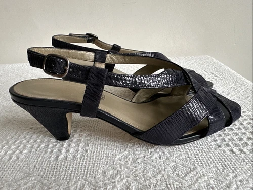 VANS Sandali Van Dal per M&S taglia 6 blu navy con cinturino slingback tacco medio