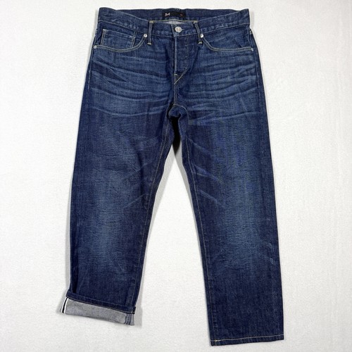 3x1 NYC Jeans Mens 32x26 M3 Slim Straight Selvedge Line Denim Indy 3D Dark Wash