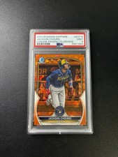 2023 Bowman Chrome Sapphire JACKSON CHOURIO Orange Refractor #d/50 Brewers PSA 9
