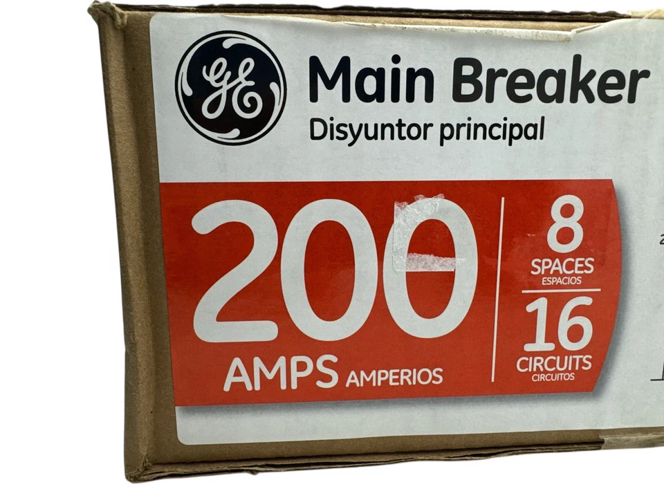 Panel de disyuntor principal exterior GE 8 espacios 16 circuitos 200A TM820RCUFLP nuevo Foto 3 de 4