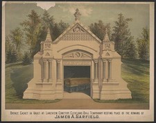 Cleveland Ohio 1882 James A Garfield bronze casket in Lakeview Cemetery vault