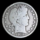 1912 Barber Silver Half Dollar, G+