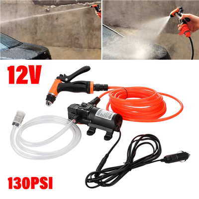 #ad 12V High Pressure Car Electric Washer Kit 130PSI Portable Self Priming Wash Pump $28.98