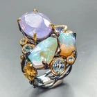 Vintage ring Natural Lavender Quartz Ring 925 Sterling Silver Size 7.5 /R466556