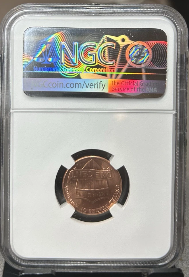 2023 EXTRA ' V ' ERROR VDB V NGC MS65 RD LINCOLN SHIELD PENNY CENT RARE VARIETY - Image 2 of 2