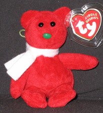 TY LIL' FROSTS the RED BEAR JINGLE BEANIE BABY - MINT with MINT TAGS