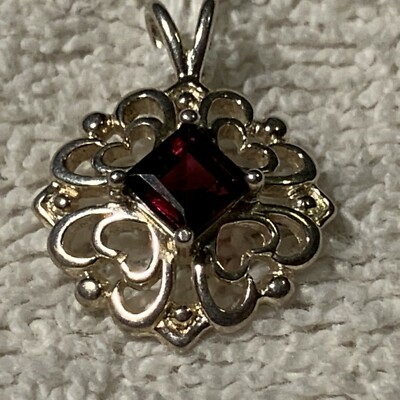 SILVER925 RED STONE DESIGN RING/シルバー/リング