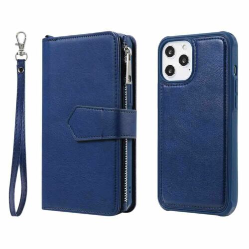 For iPhone 12 11 Pro Max SE 8 7 6s Magnetic Detachable Wallet Leather Case Cover - Picture 27 of 55