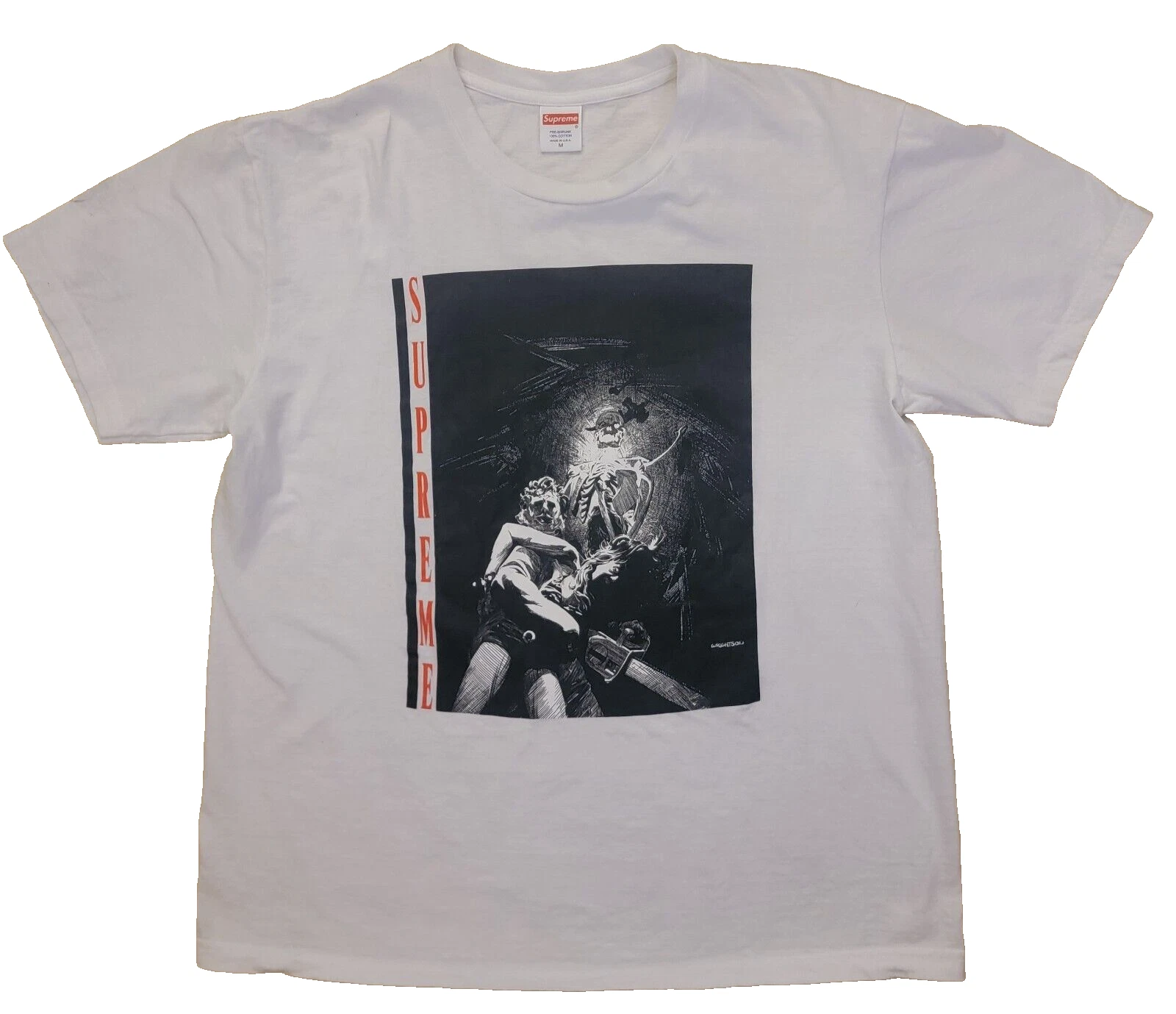 Tee shirt homme Supreme horreur blanc moyen tronçonneuse USA FW17 2017 Y2K FAW 62444
