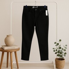 Seven7 Women  s 10 Dark Blue Tummyless Skinny Jeans Portobello Stretch Denim