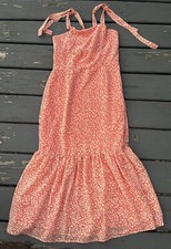 Atelier White/Peach Lined 100 Polyester Sleeveless Dress Size 2