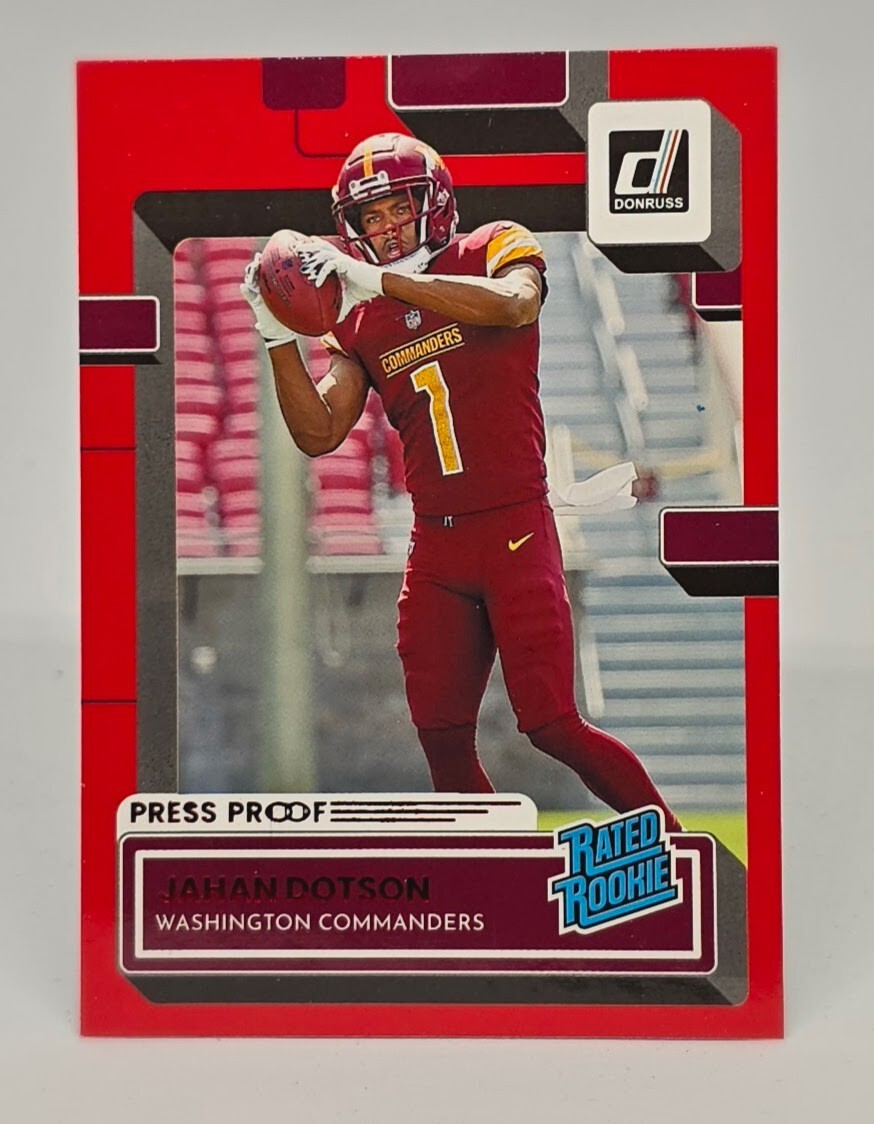 Jahan Dotson 2022 Panini Donruss Football Rated Rookie Red PRESS PROOF#310