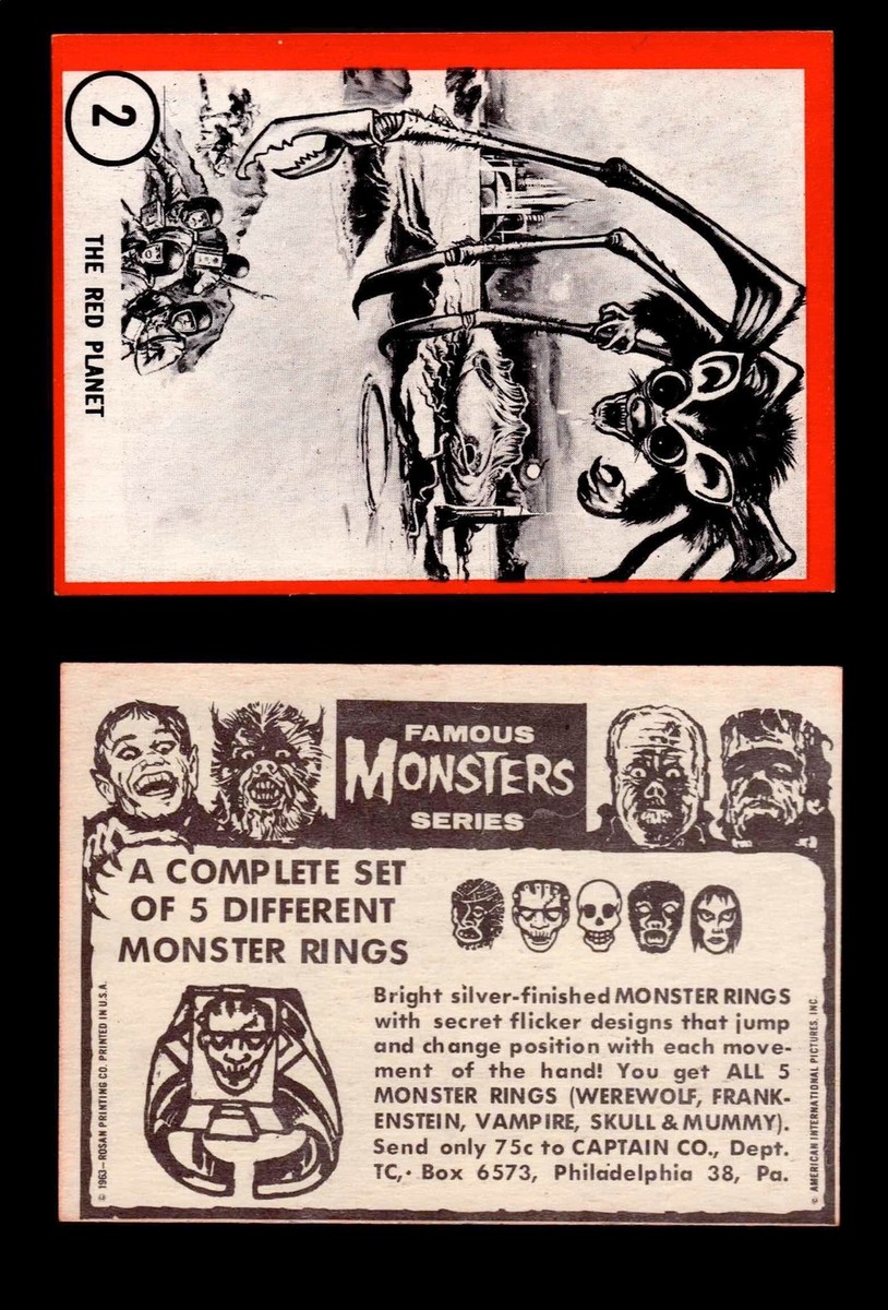 Famous Monsters #150 雑誌 ヴィンテージ Famous Monsters 1963 Vintage Trading Cards You Pick Singles #1-64