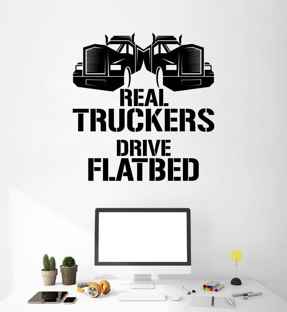 Real Truckers Quote Vinyl Wall Decal for Home Room Truck Art Decor