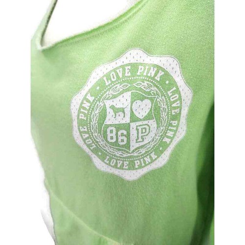 Pink Victoria's Secret green kangaroo pocket sweatshirt in size Medium - Picture 2 of 5