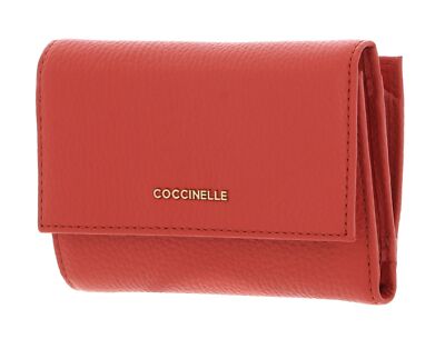 COCCINELLE Metallic Soft Wallet Grainy Leather Geldbörse Grenadine Red hellrot