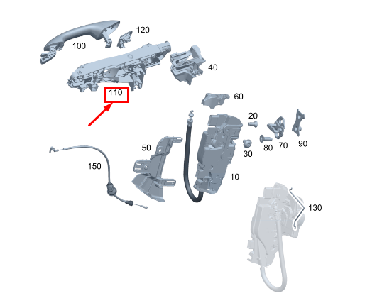 Neu MERCEDES-BENZ C S206 Türgriffbasis vorne links A0997605002 Original