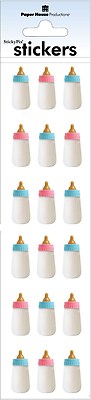 Scrapbooking Crafts Stickers Paper House Slim Baby Bottles Blue Pink Tops Photo