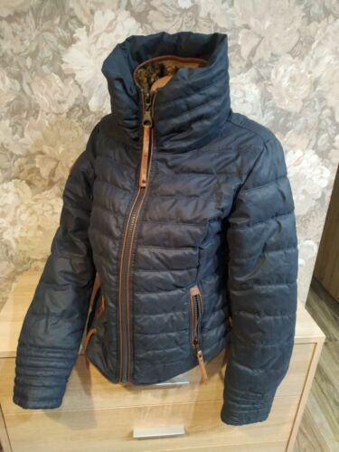 Naketano Damen warme Winterjacke Gr. M blau Reißverschluss großer Kragen - Bild 5 von 13