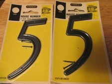 STANLEY 4&rdquo; SIZE House Number 5 RUST RESISTANT SATIN BLACK DIE CAST HARDWARE USA!