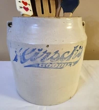 Antique Red Wing Stoneware Hirsch's Goodies Country Store Advertising Crock Rare