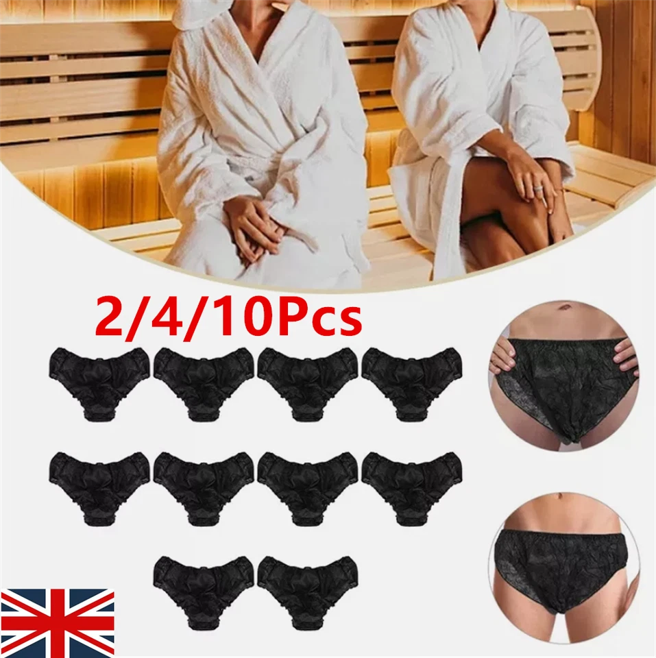 2-10Pcs Unisex Non Woven Paper Disposable Briefs Travel Trip Business Underwear