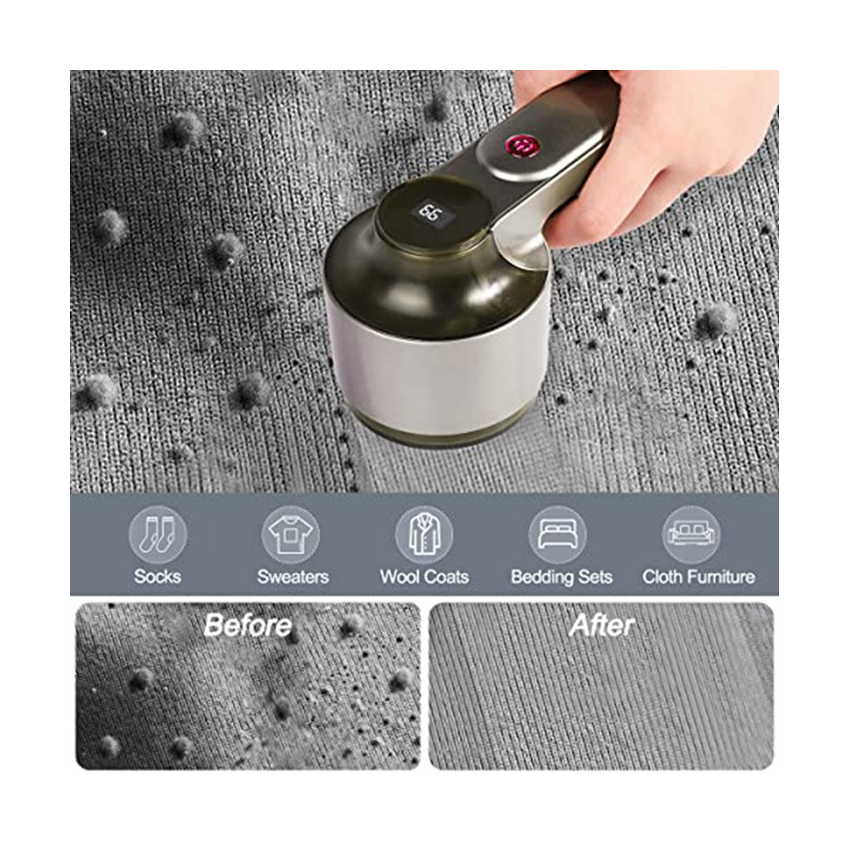 Fabric Shaver Rechargeable Black Removing Fuzz and Pill From Clothes