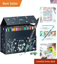 Water-Soluble Dual Tip Markers Set - 160 Odorless Colors for Creative Freedom