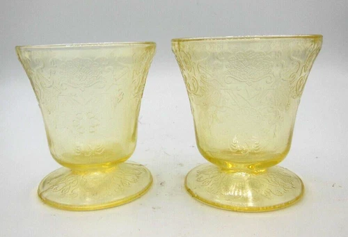 Pair of Vintage Hazel-Atlas Depression Glass Juice Tumbler - Florentine #2