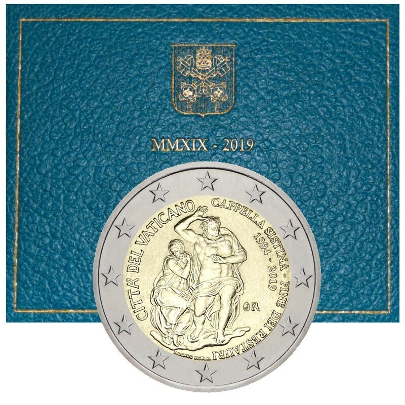 2 Euro Cité du Vatican 2019 * Restauration de la Chapelle Sixtine * Coin Card BU