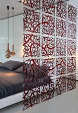 Koziol 4 Pcs Room Home Divider Ornament Decor Elegant See Through Thru Birds