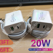 Fast Wall Charger Block PD 20W QC3.0 Power Adapter For iPhone 13/12/11/XR/X LOT