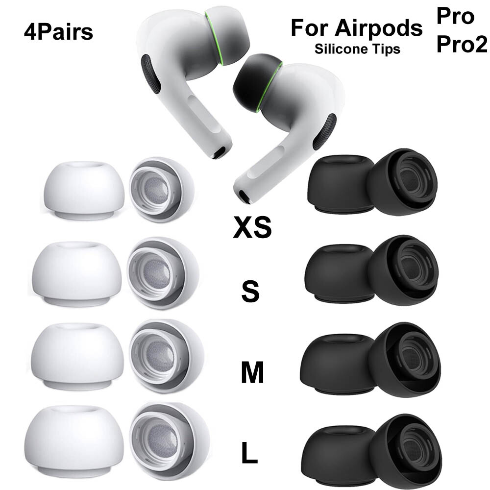 4Pairs Silicone Ear Tips For Airpods Pro Airpods Pro 2nd Eartips  L/M/S/XS