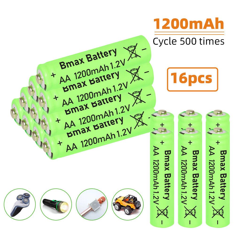 AA Rechargeable Batteries with Charger for LED Lights and Cordless Phones LOT-image