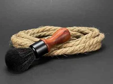 Handmade Black Wood Long Handle Faux Badger Vegan Shaving Brush Lather Brush