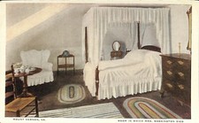 ROOM IN WHICH MARTHA WASHINGTON DIED Postcard White Border Mt. Vernon Tourism